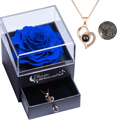 Vera Rosa Eterna Con Ti Amo Confezione Regalo Collana per San Valentino Festa De