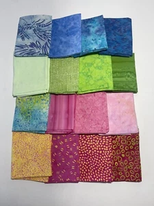 Bundle Multicolor Pattern Colors 16 Fat Quarters Quilters Cotton Fabric - Picture 1 of 3