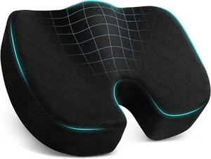 Seat Cushion Memory Foam, Non-Slip Coccyx Tailbone, Sciatica Pain Relief Pillow - Picture 1 of 6