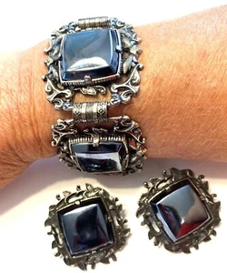 Fabelhaftes Vintage Chunky Runway Armband & Clip Ohrringe - Bild 1 von 8