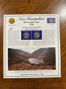 2000 New Hampshire Statehood Commemorative Quarters Panel P&D, PCS, Stamps - Picture 1 of 2