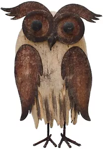 Wood Bird Figurine Home Decor Accent, Rustic Bird Statue Tabletop Decoration Owl - Picture 1 of 21