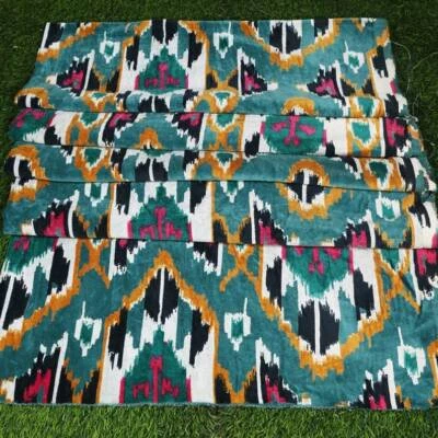 Cotton Velvet Fabric for Upholstery Ikat Printed Velvet fabric ,DM fabric By Yd - Image 1 of 4