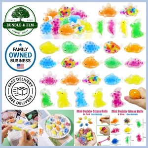 24PCS Animal Stress Balls Rubber 1.7" Relaxation Fidget Toys Party Favor Gift - Picture 1 of 8
