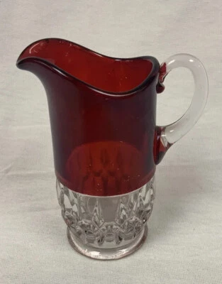 Glass Creamer Corona, by Greensburg with Ruby Staining - Image 1 of 4