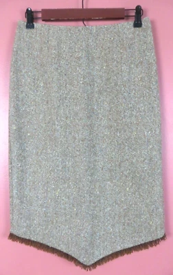 SK16694- NUEVO J CREW Mujer 90% Lana Falda Asimétrica Flecos Sólidos Multicolor 6 Foto 1 de 4