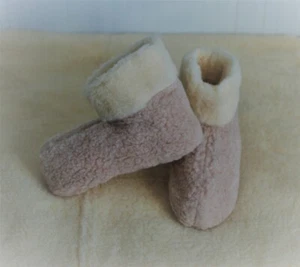 Slippers Natural Sheep Wool Booties Slippers Lambs Wool Women Man Warm  Eco Wool - Picture 1 of 8