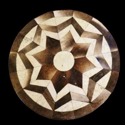 100% Authentic Egyptian Genuine Hair Cowhide Leather Patchwork Rug Carpet   #205 - Image 1 of 4