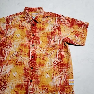 Margaritaville It's 5 O'clock Somewhere 100% Silk Hawaiian Floral Shirt NWOT - Picture 1 of 11