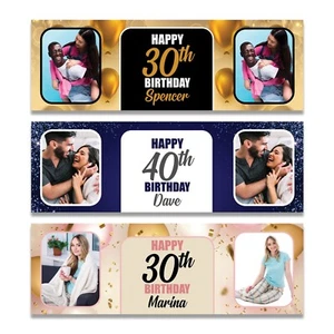Personalised Birthday banner for Girls for Boys for her for him 1st 2nd 16th 18t - Picture 1 of 7
