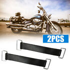 2x Universal Black Motorcycle Rubber Belt Battery Tapes Strap Holder Accessories