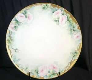 Limoges J.P.L. France JIda Z. Barnes - Floral Gold Trim Large Plate  - Picture 1 of 5