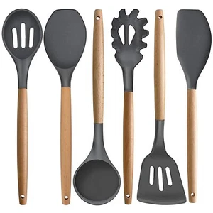 Kitchen Cooking Utensils Set 6Pcs Silicone Cooking Kitchen Utensils Set Spatu... - Picture 1 of 9