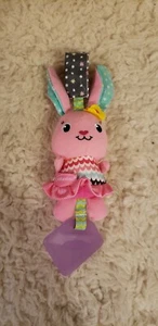 Infantino Pink Bunny Rattle Teether Baby Toy - Picture 1 of 6