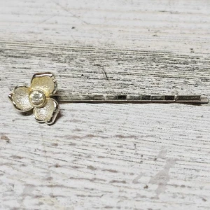 Vintage Klar Strass 2" Silber Ton Blume Haarspange Haarnadel - Bild 1 von 6