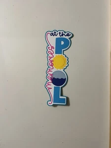 Memories at the Pool Playground Scrapbook Title Handmade Die Cut Paper Pieced - Picture 1 of 4