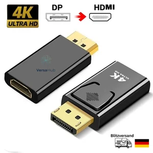 DisplayPort auf HDMI Adapter DP Konverter Stecker Full HD 1080p 4K Audio Video - Bild 1 von 6