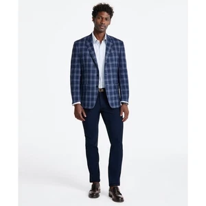 Michael Kors Sport Mantel Herren 44 S Blau Kariert Stretch Classic Fit Anzugjacke Neu mit Etikett - Bild 1 von 10