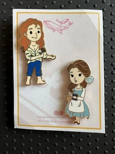 Disney Fantasy Pin - Mama Whale Pins Chibi Belle 2 Pin Set Beauty And The Beast - Picture 1 of 3