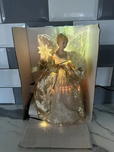 Vintage Glasfaser Baum/Tischplatte Porzellan Gesicht Engel 14" - Bild 1 von 8