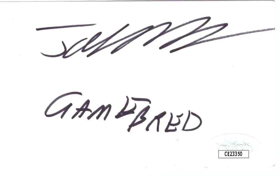 JORGE MASVIDAL Signed "Gamebred" 3x5 Index Card JSA CE23350 - Image 1 of 1