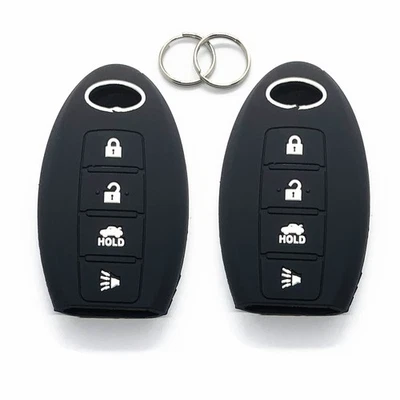 2 piezas de silicona negra para Infiniti FX35 FX G35 G37 4 botones llavero funda Foto 1 de 4