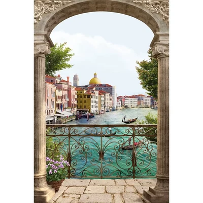 Spring Scenery European Manor Backdrop Photography Archway Castle Mountain Pathw - Image 1 of 4