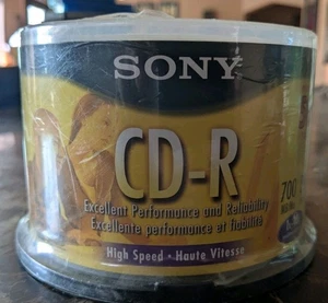Sony CD-R High Speed Recordable Disc 700 MB 1X-48X 80 Min 50 Pack Factory Sealed - Picture 1 of 4
