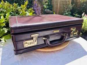 Vintage Constellation Briefcase Attache Brown / Oxblood Leather Fitted Interior - Picture 1 of 19