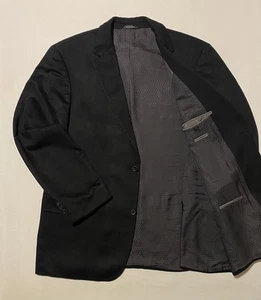 Hugo Boss Solid Black Men’s Blazer Jacket 100% Cashmere Size 46R - Picture 1 of 18