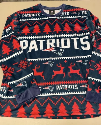 XL New England Patriots Rojo y Azul Marino Navidad Set Foto 1 de 4