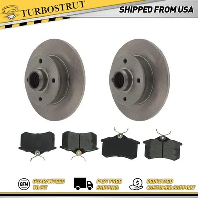 Rear OE Brake Pads and Rotors Kit For 1985 1986 1988-1998 Volkswagen Golf - Image 1 of 4