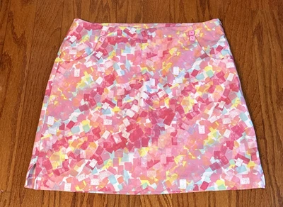 EP Pro Women Casual Golf Skort Skirt w/ Shorts Size 10 Stretch Pockets Colorful - Image 1 of 4