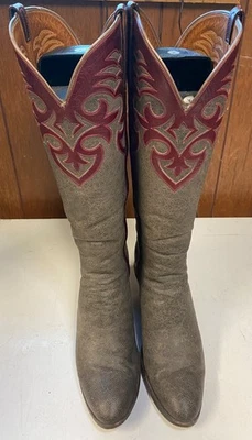 VINTAGE LUCCHESE SAN ANTONIO WOMENS COWBOY BOOTS SZ 8 & MATCHING BELT SZ 28-30 - Image 1 of 4
