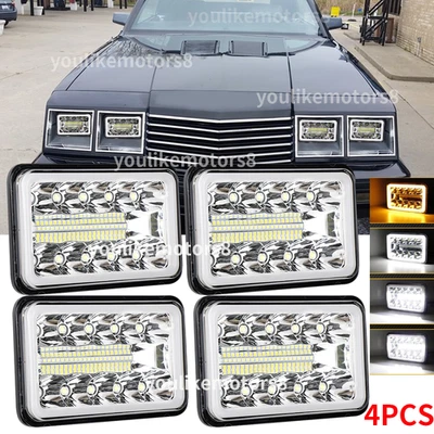 Ajuste 1983-1988 para Dodge 600 ES Turbo 4 piezas 130W 4x6" faros LED HI-LO proyector Foto 1 de 4