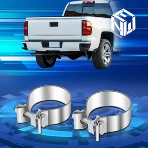 2 X 2.5" ID T409 Stainless Steel Narrow Band Muffler Exhaust Pipe Seal Clamp - Picture 1 of 6