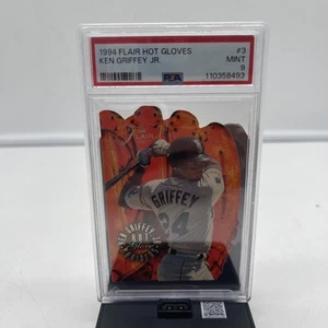 1994 Flair Ken Griffey Jr. #3 Hot Gloves Insert Mariners PSA 9 MINT HOF - Picture 1 of 2