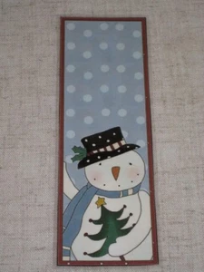 PRIMITIVE SNOWMAN LAMINATED BOOKMARK CS1219 - Picture 1 of 1