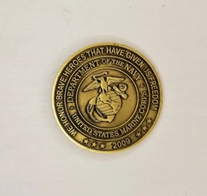 Challenge Coin USMC Marine Corps Department of Navy Veteran Memorial Double Ring - Picture 1 of 4