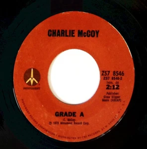 CHARLIE MCCOY I'M SO LONESOME I COULD CRY/GRADE A MONUMENT REC VINYL 45 81-128 - Picture 1 of 3