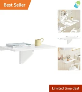 Space-Saving White Trestle Desk - Wall-Mounted Folding Table for Efficiency - Picture 1 of 11