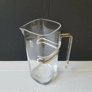 LUIGI BORMIOLI Glass Cocktail Pitcher Jug Barware with Chrome Plated Handle - Picture 1 of 12
