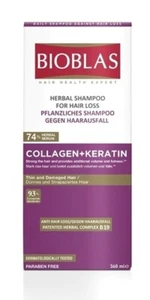 Champú herbal anti caída del cabello BIOBLAS | Colágeno + Queratina | Sin parabenos | 360 ml - Imagen 1 de 1