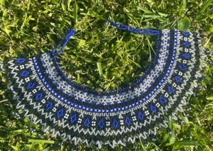 Mexican Huichol Beaded Necklace/ Beaded Necklace Handmade 15” - Picture 1 of 6