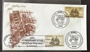 USA 1983 JOINT ISSUE GERMANY SHIP STAMP ON STAMP FDC STAMPS ON STAMPS -18616 - Picture 1 of 1