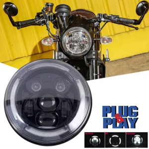 LED Headlight for 2016-2018 Ducati Scrambler Café Racer Hi/Low Beam DRL - Picture 1 of 10