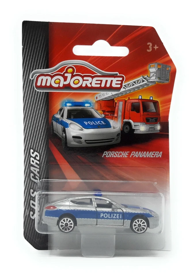 Majorette German Model Car metal DieCast SOS Cars Porsche Panamera Police 1/64 - Immagine 1 di 1