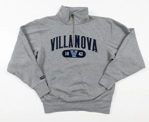 VTG Villanova University Sweatshirt Adult Small Gray 1/4 Zip Pullover Sweater Cover