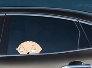 Stewie Peeking cartoon show family Bumper Window Vinyl Decal Anime Cartoon - Picture 1 of 4