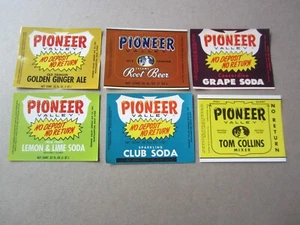 Lot of 6 Old Vintage 1960's - PIONEER VALLEY - Soda LABELS - Northampton MASS. - Picture 1 of 1